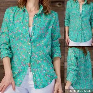 Anthropologie Holding Horses Isla Floral Button Down Shirt Size 4